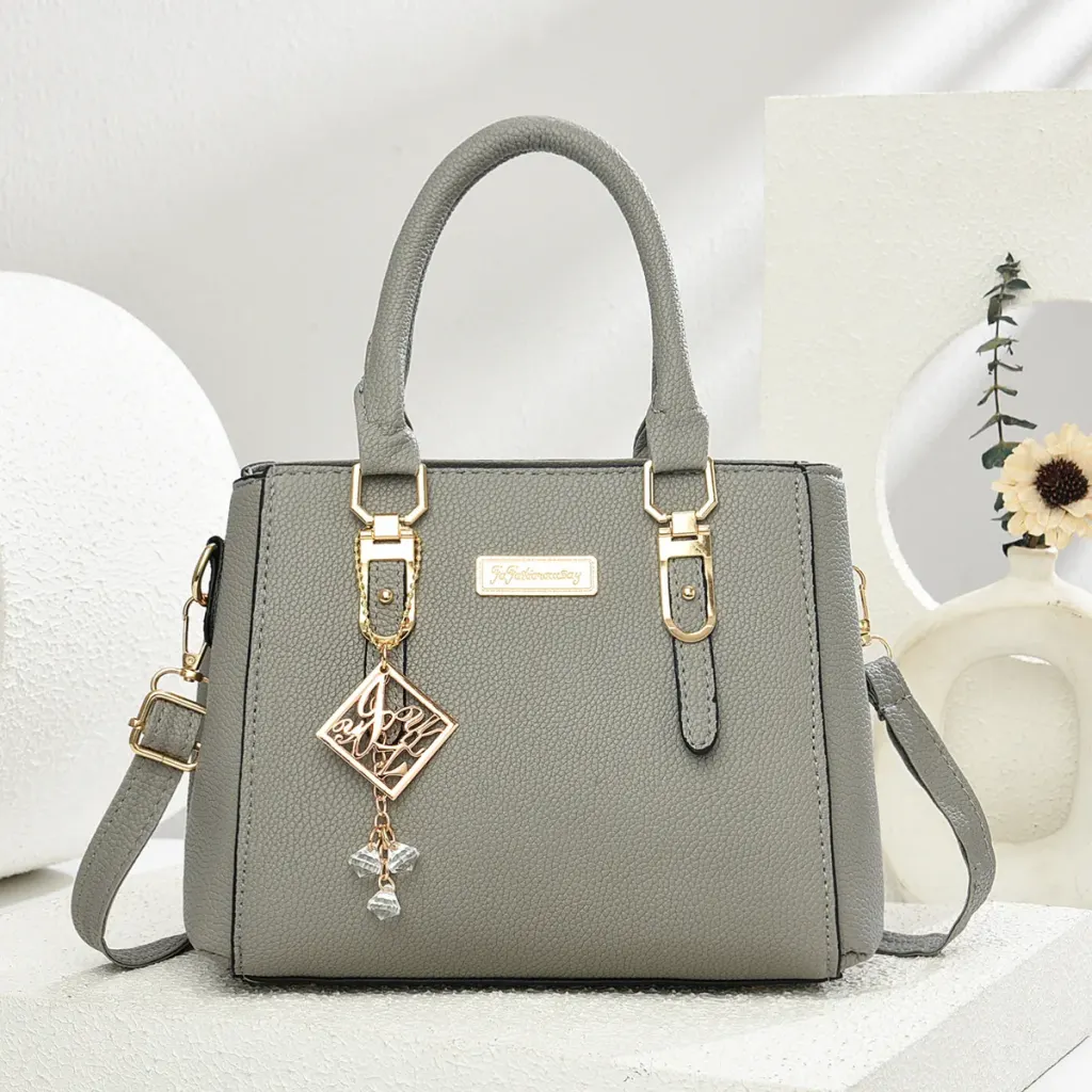 Women’s Square PU Tote Bag With Sewing Thread Detail, Single Shoulder Strap