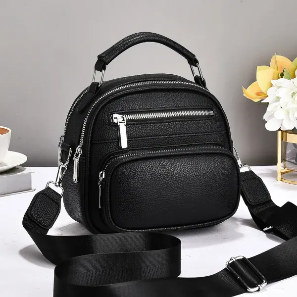 Oval PU Leather Shoulder Bag For Women With Sewing Thread Detail, Featuring Large Capacity And Single Shoulder Strap