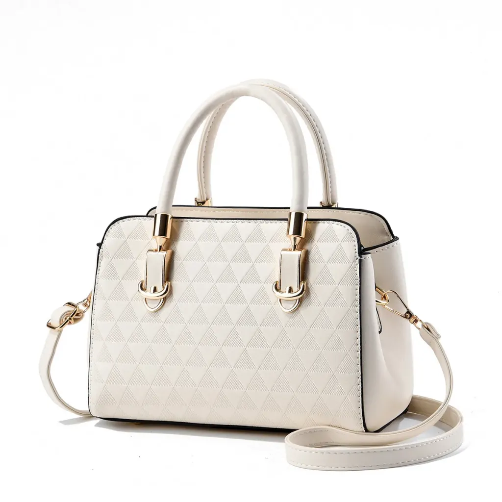 Square PU Leather Shoulder Bag For Women With Sewing Thread Detail, Single Shoulder Strap, Large Capacity