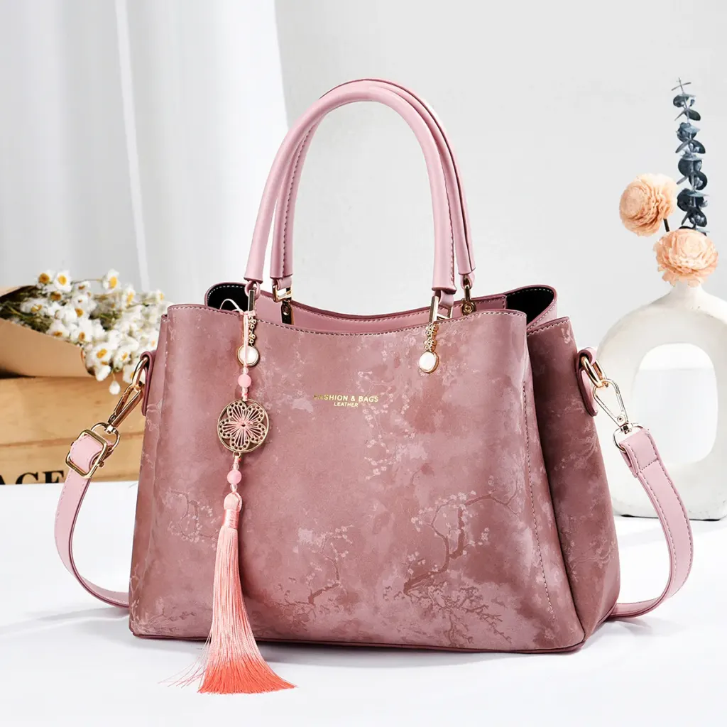 Solid Color Square PU Leather Tote Bag For Women Featuring Sewing Thread Design