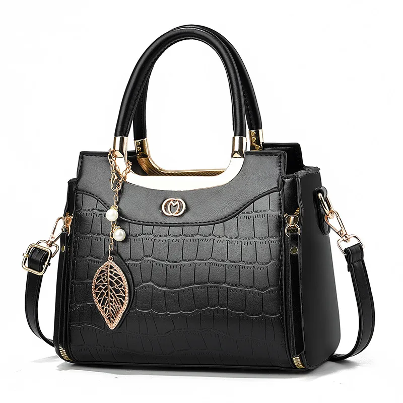 Medium Square PU Shoulder Bag For Women Featuring Sewing Thread Detail With Zipper Closure And PU Lining