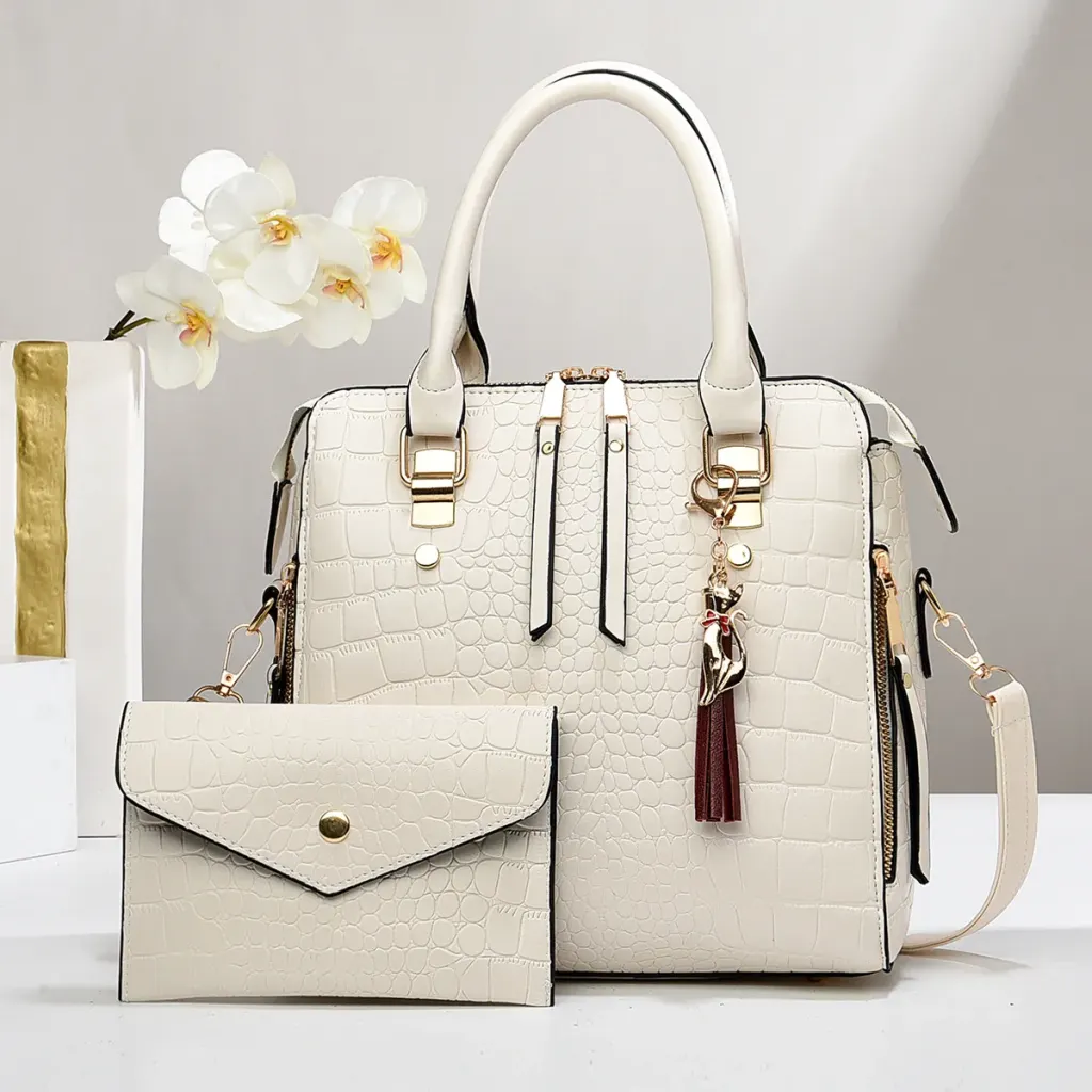 Large Crocodile Square Bag Set