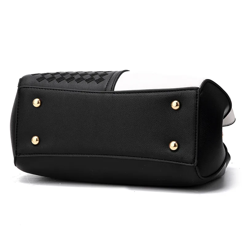 Woven-Pattern Vegan Leather Crossbody Bag