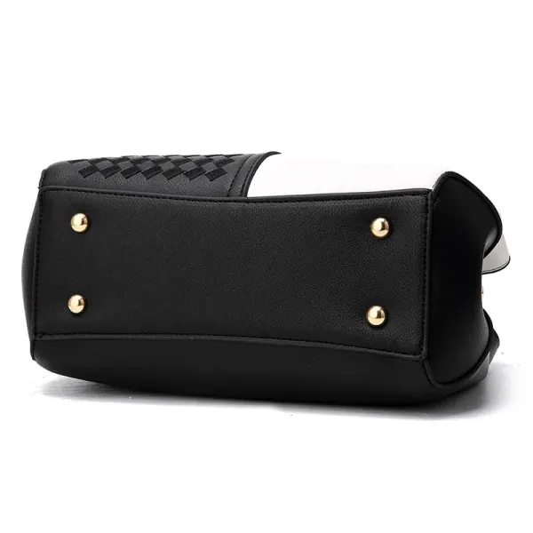 Woven-Pattern Vegan Leather Crossbody Bag