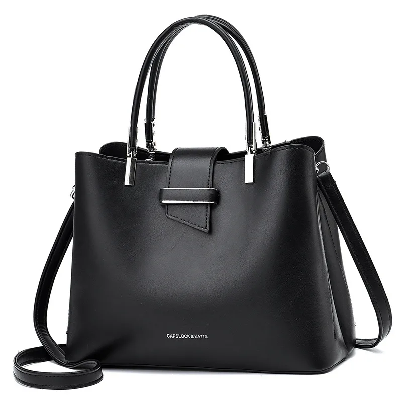 Large PU Bucket Bag With Zipper Closure In Vintage European And American Style For Women