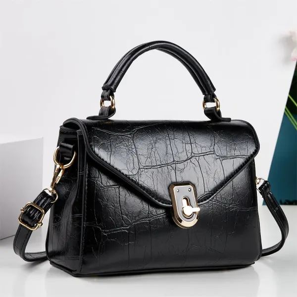 Crocodile Pattern Square PU Leather Shoulder Bag For Women With Sewing Thread Detail And Single Shoulder Strap