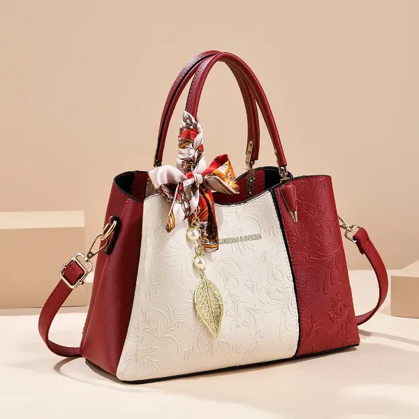 Women’s Square PU Leather Tote Bag With Sewing Thread Detail, Featuring Top Handle