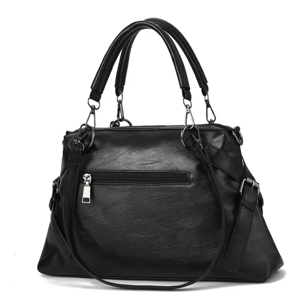 Large Plaid Soft European Style PU Leather Shoulder Bag For Women With Zipper Closure