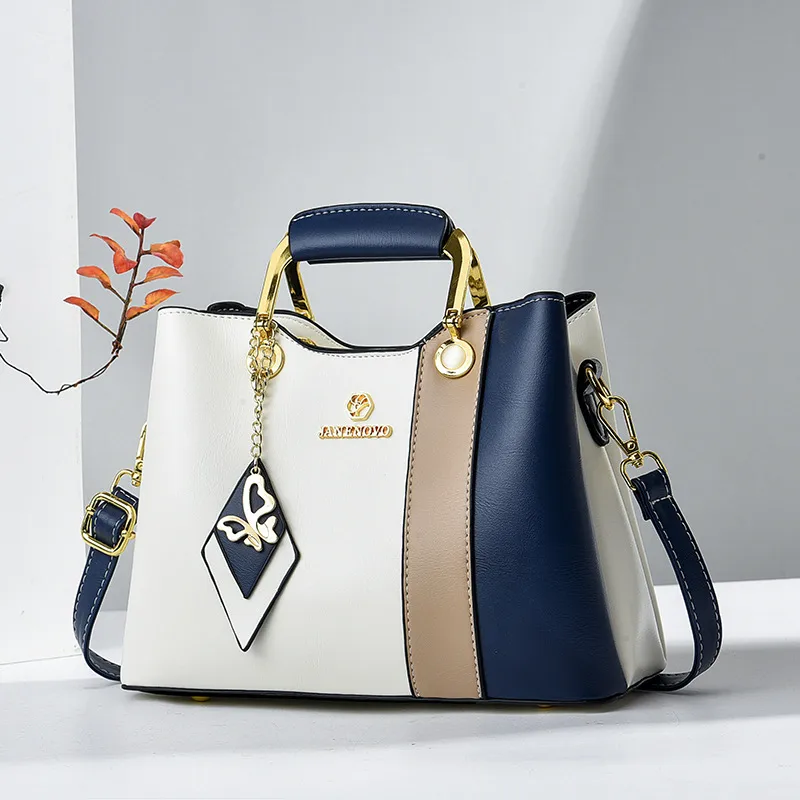 Women’s Color Block Square PU Leather Handbag With Single Shoulder Strap For Summer 2023 Main image