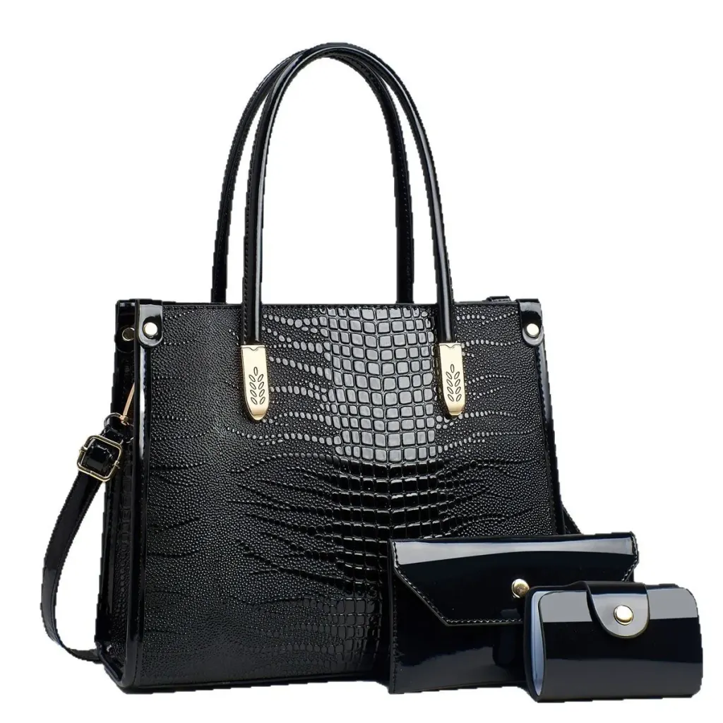 Crocodile Zip Square Bag Set