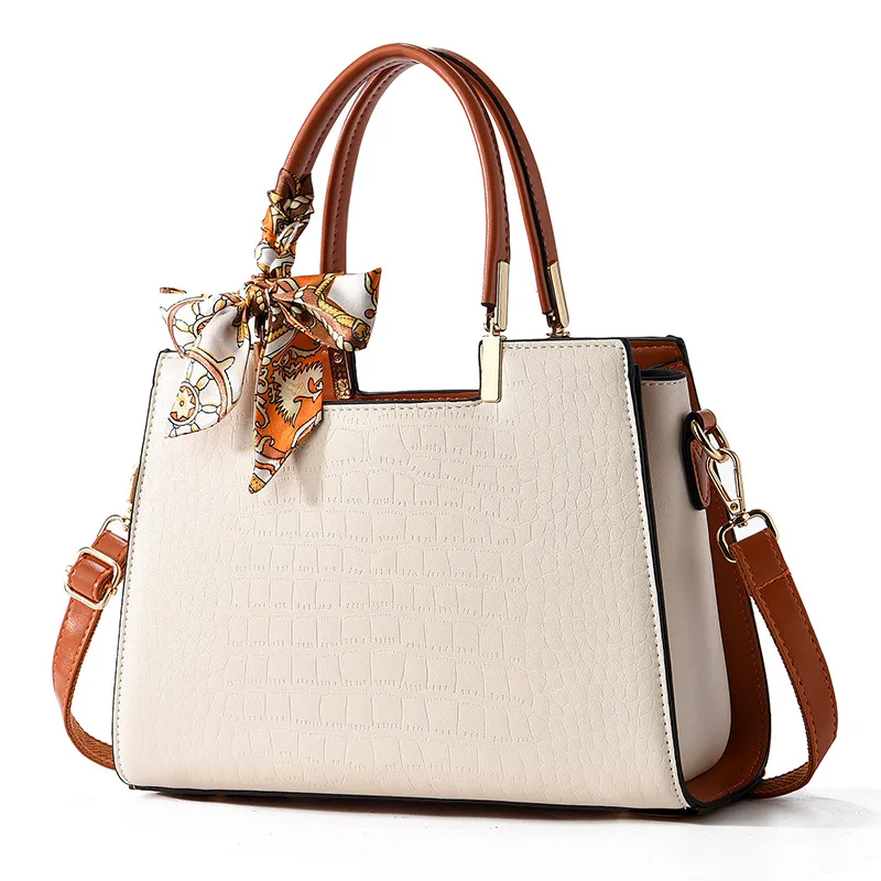 Multicolor Square PU Tote Bag For Women With Single Shoulder Strap