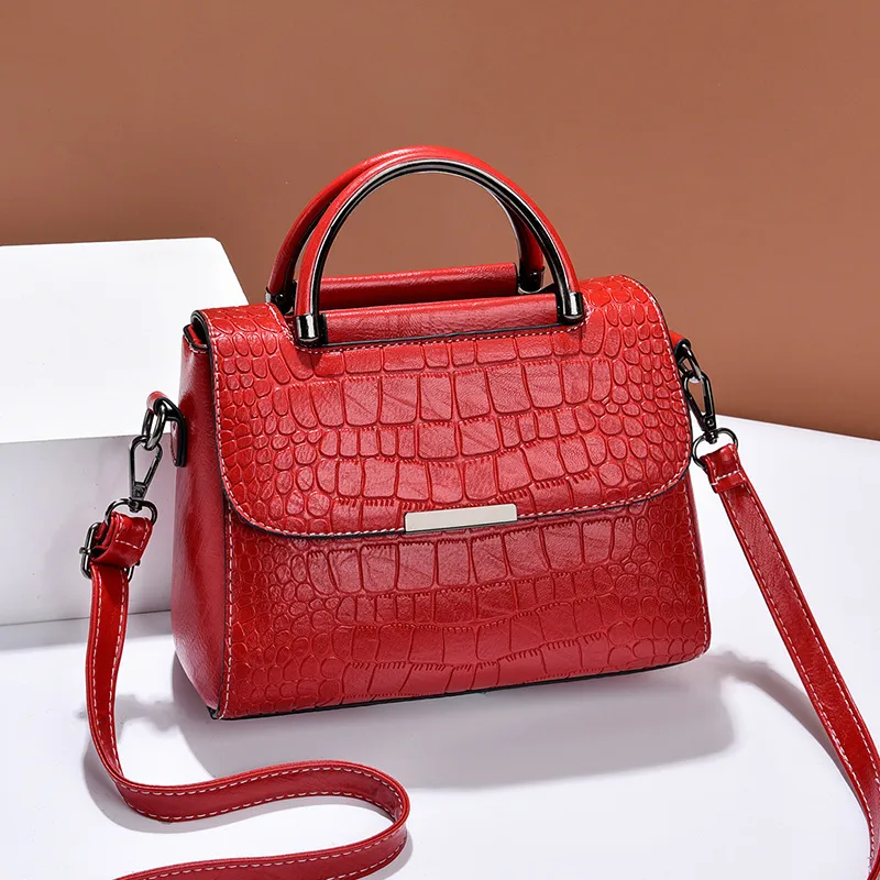 Classic Style Small Solid Color PU Leather Handbag For Women With Flip Cover Closure