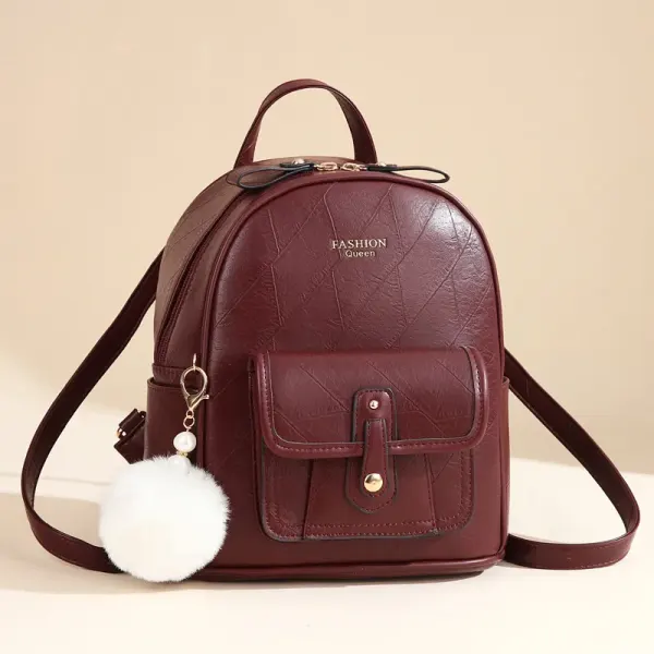 Color Block Women's Backpack In PU Material With Breathable Design