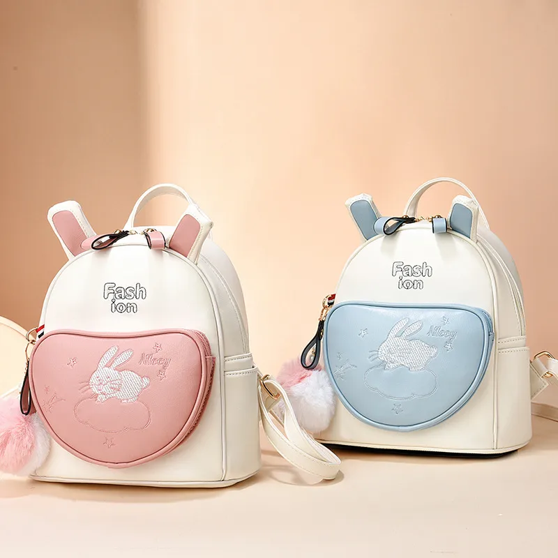 Rabbit Kids Backpack Made Of PU Material, Designed For Girls