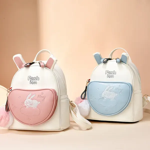 Rabbit Kids Backpack Made Of PU Material, Designed For Girls