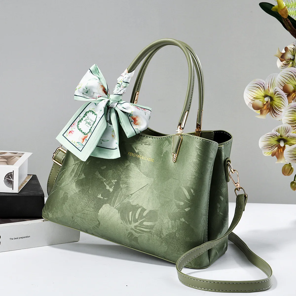 Women’s Square PU Leather Shoulder Bag With Sewing Thread Detail, Single Shoulder Strap Main image