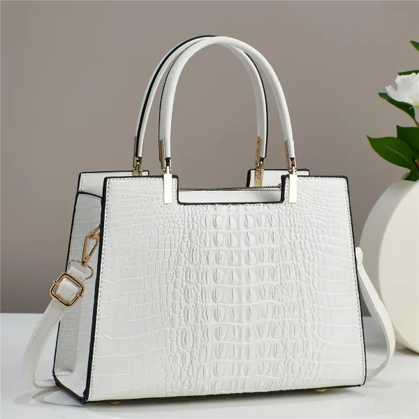 Elegant Large Solid Color PU Leather Women’s Handbag With Zipper Closure, Stylish Shoulder Bag