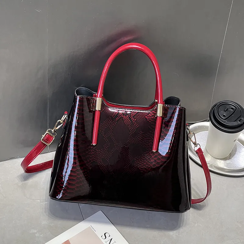 Crocodile Print Square Handbag