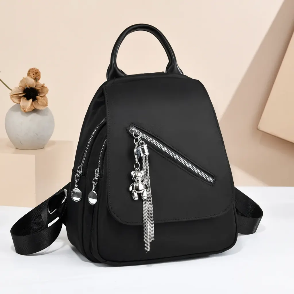Women's Anti-theft Backpack In PU Material With Stylish Sewing Thread Design For Summer