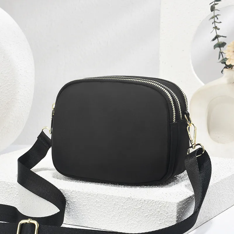 Square Oxford Cloth Shoulder Bag For Women In Solid Color Featuring Sewing Thread And Single Shoulder Strap Main image