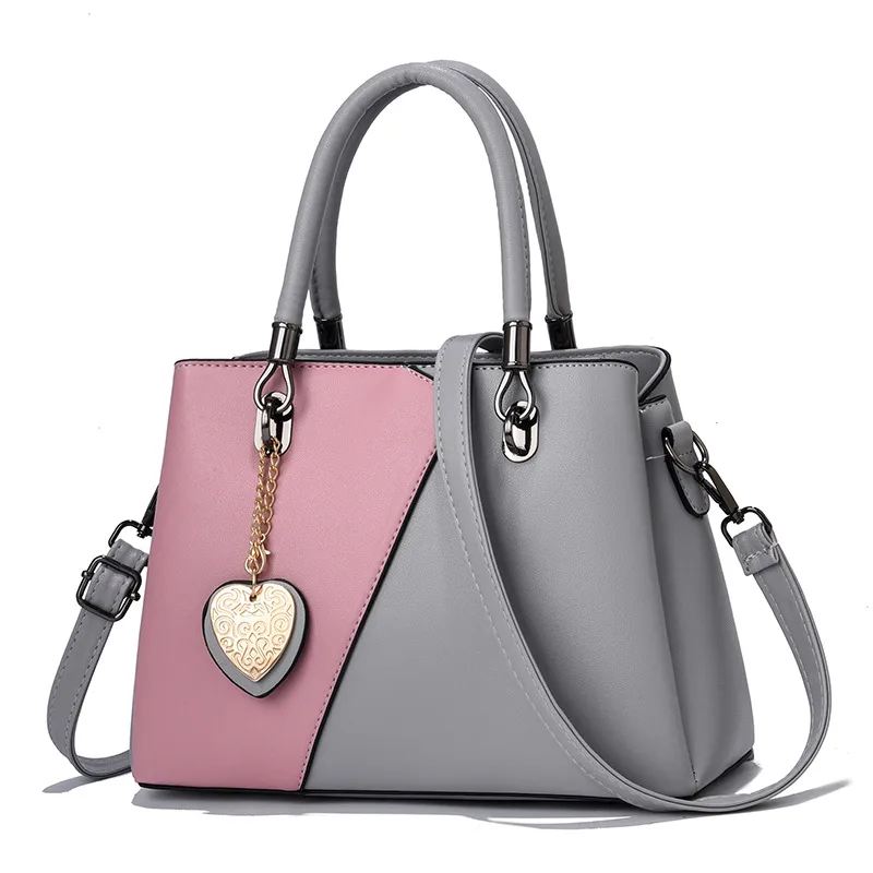 Large Color Block Basic PU Leather Women’s Zipper Closure Shoulder Bag, Stylish Single Shoulder Design Main image