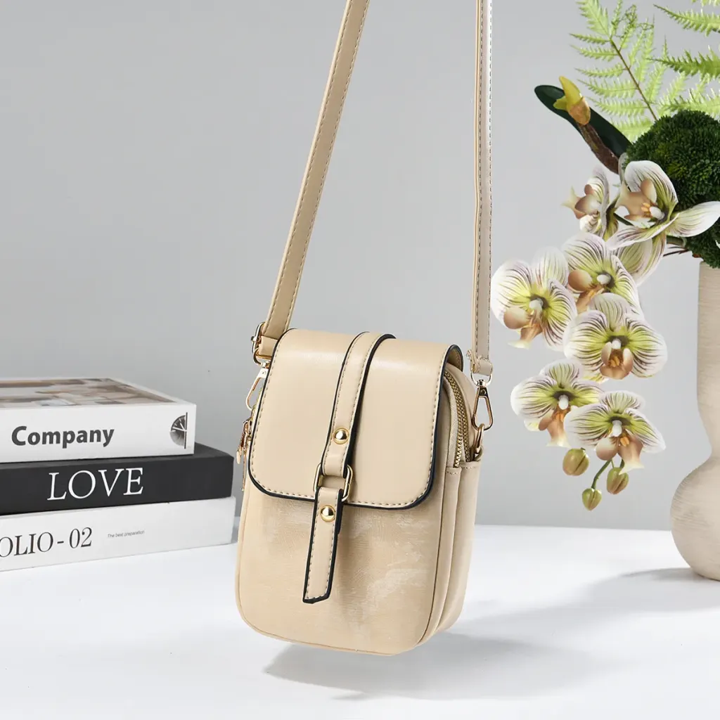 Splicing Square Crossbody Bag In PU Leather With Sewing Thread Detail, Featuring Sling Strap For Spring And Summer
