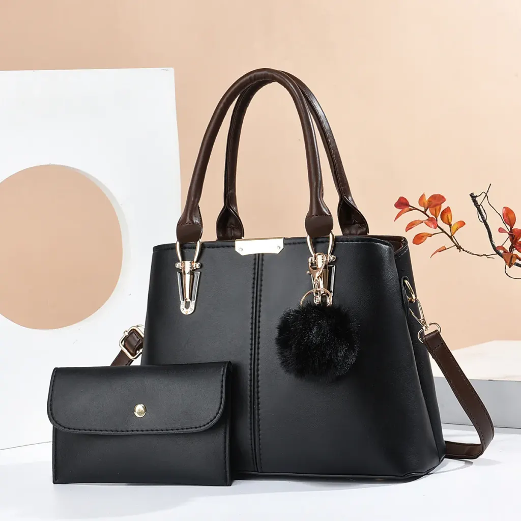Elegant Solid Color PU Leather Shoulder Bag For Women With Sewing Thread Detail And Zipper Closure