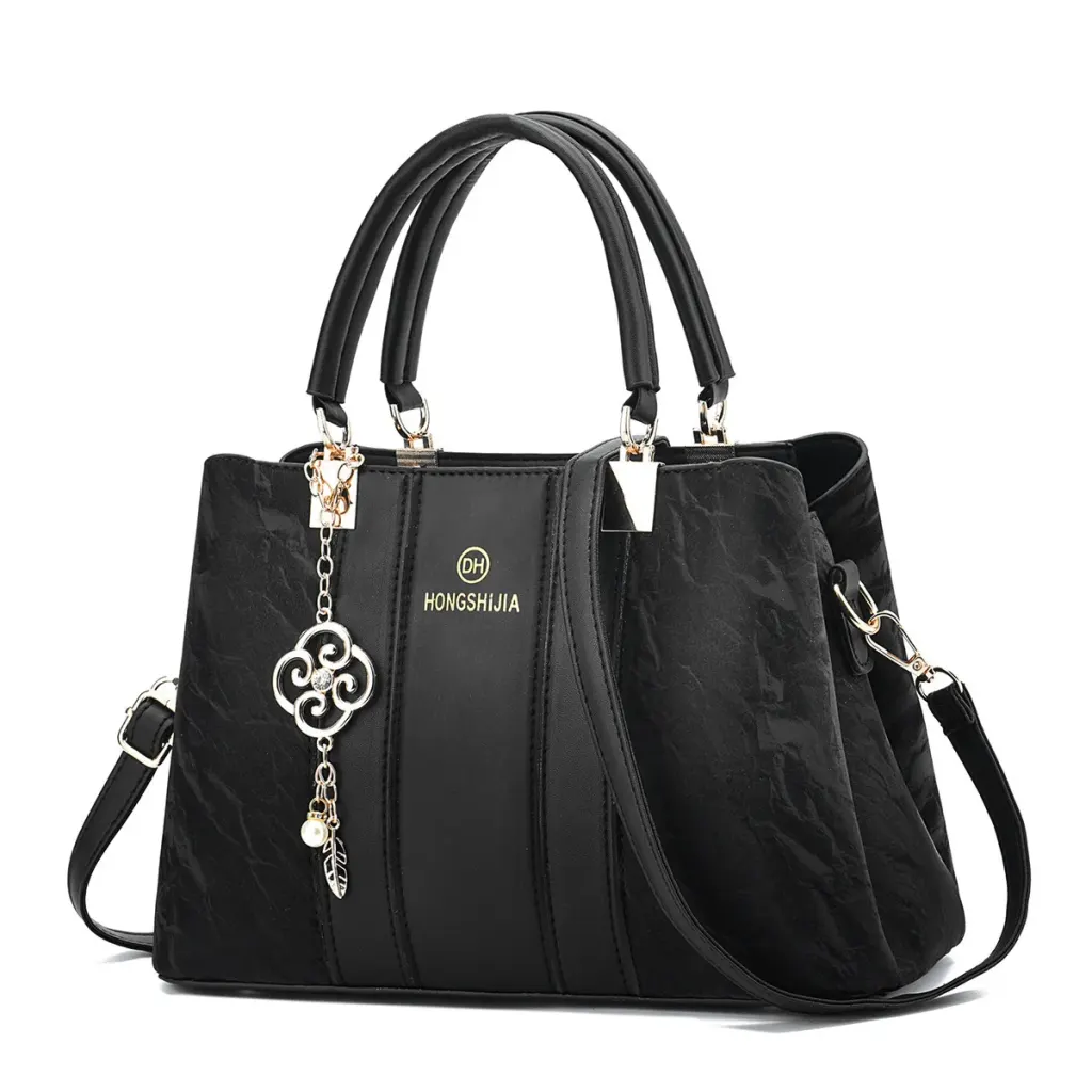 Women’s Square Splicing Handbag In PU Leather With Sewing Thread Detail, Top Handle Style For 2026 Spring And Summer