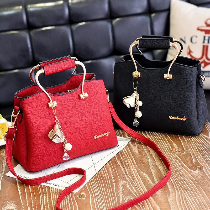 Women’s PU Leather Bucket Handbag With Sewing Thread Detail, Top Handle