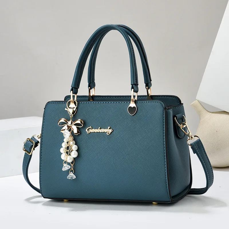 Square PU Shoulder Bag For Women Featuring Sewing Thread Design With Single Shoulder Strap