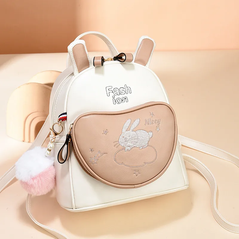 Rabbit Kids Backpack Made Of PU Material, Designed For Girls