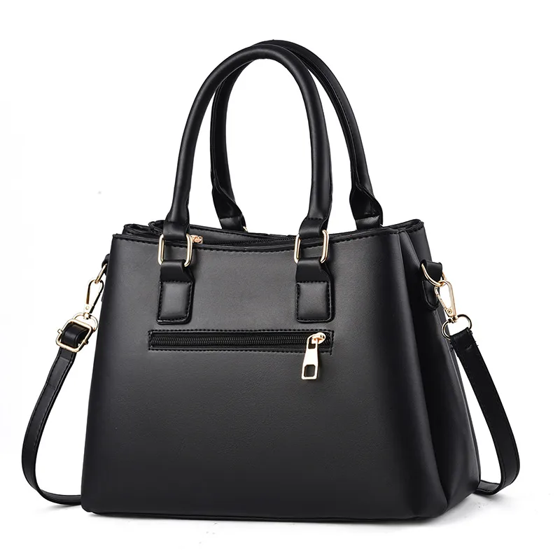 Large Classic Style Flowers PU Leather Women’s Top Handle Shoulder Bag With Zipper Closure