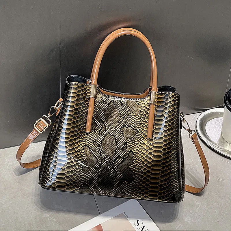Crocodile Print Square Handbag