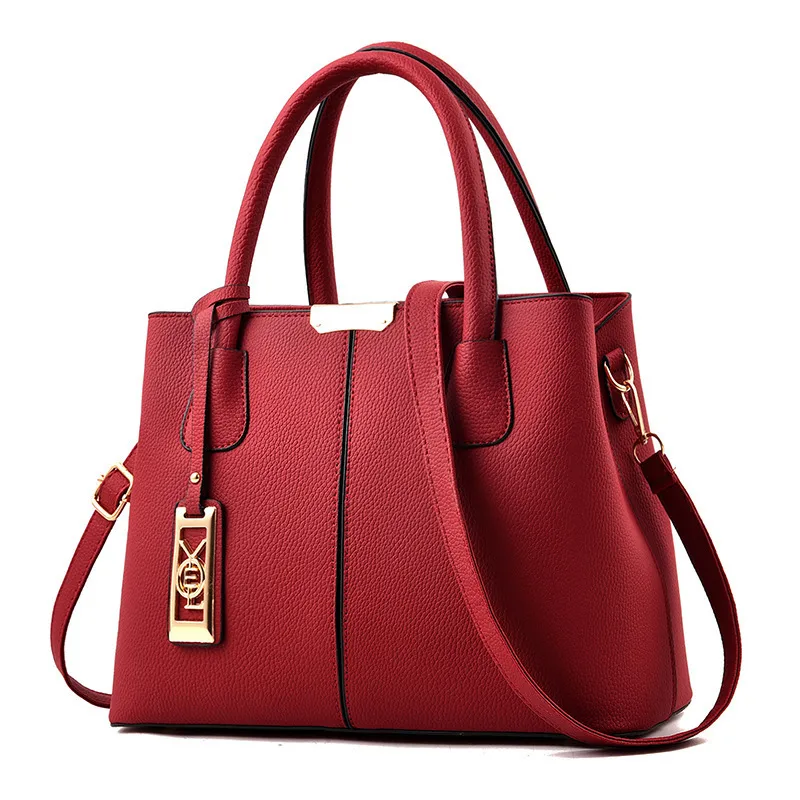 Large Solid Color Business Women Handbag In PU Leather With Zipper Closure, Stylish Shoulder Bag For Women Main image