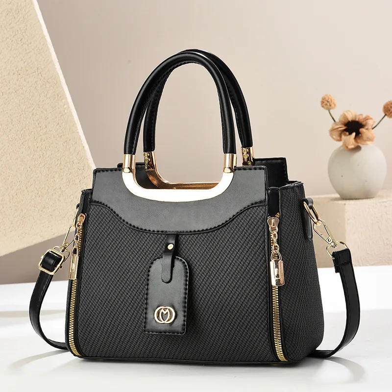 Women’s Square PU Leather Handbag With Top Handle Featuring Large Capacity And Elegant Ornament Design