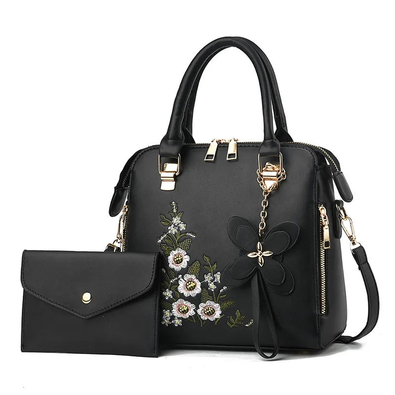 Large Square Urban Minimalist PU Bag Set For Women Featuring Printing And Zipper Closure