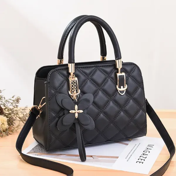 Solid Color Medium PU Leather Diana Bag For Women With Zipper Closure, Basic Style Shoulder Bag