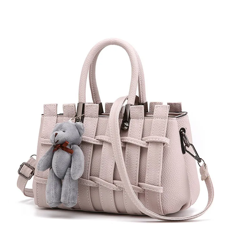 Women’s Square PU Leather Handbag With Braid Fashion Element, Featuring Top Handle Design