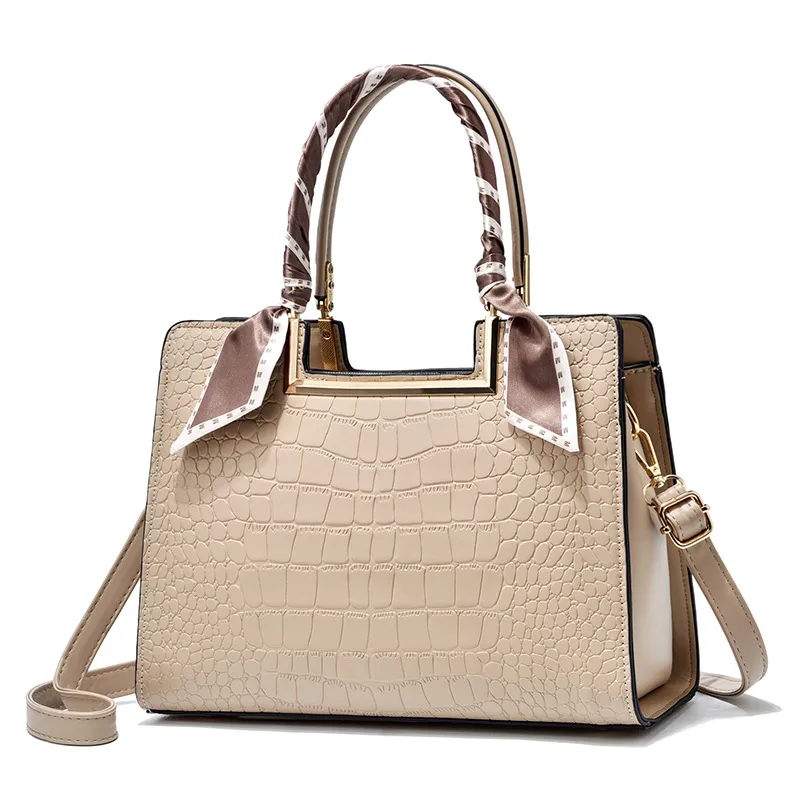 Elegant Large Solid Color PU Leather Crossbody Bag For Women With Zipper Closure