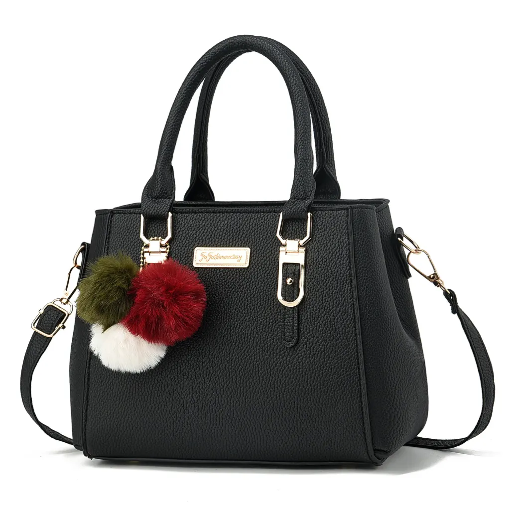 Women’s Square PU Tote Bag With Sewing Thread Detail, Single Shoulder Strap