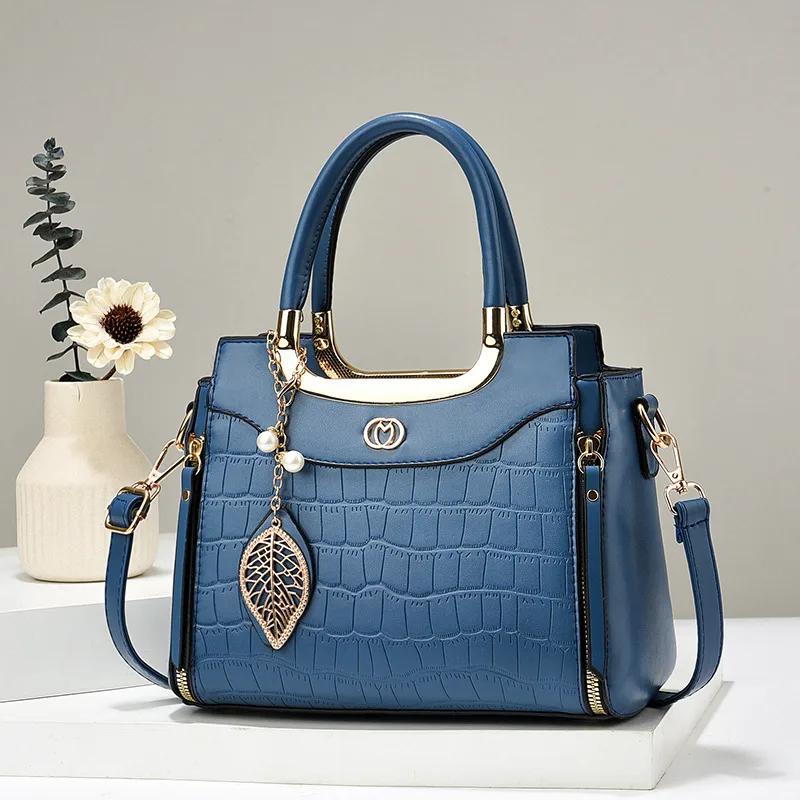 Medium Square PU Shoulder Bag For Women Featuring Sewing Thread Detail With Zipper Closure And PU Lining
