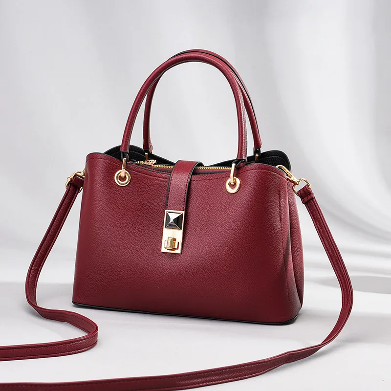 Square PU Tote Bag For Women Featuring Single Shoulder Strap With Stylish 19534511455 Fashion Element Main image