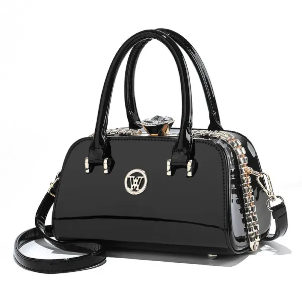 Small Square PU Bag With Zipper Closure, Featuring Sequins In Urban Minimalist Style For Women