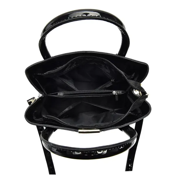Elegant Large Solid Color PU Leather Crossbody Bag For Women With Zipper Closure, Top Handle Design