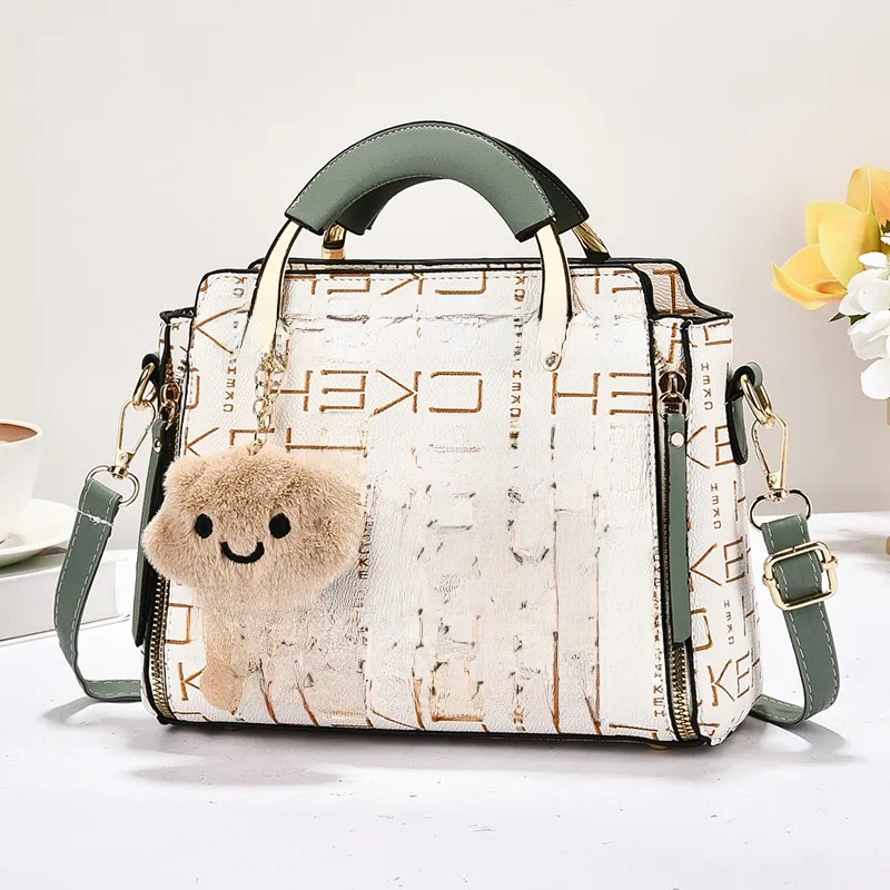 PU Leather Women’s Square Handbag In Color Block Style With Sewing Thread Accents, Featuring A Top Handle