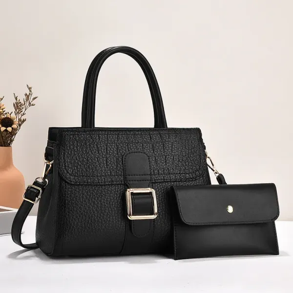 Multicolor Color Block Square PU Leather Bag Set For Women With Single Shoulder Strap