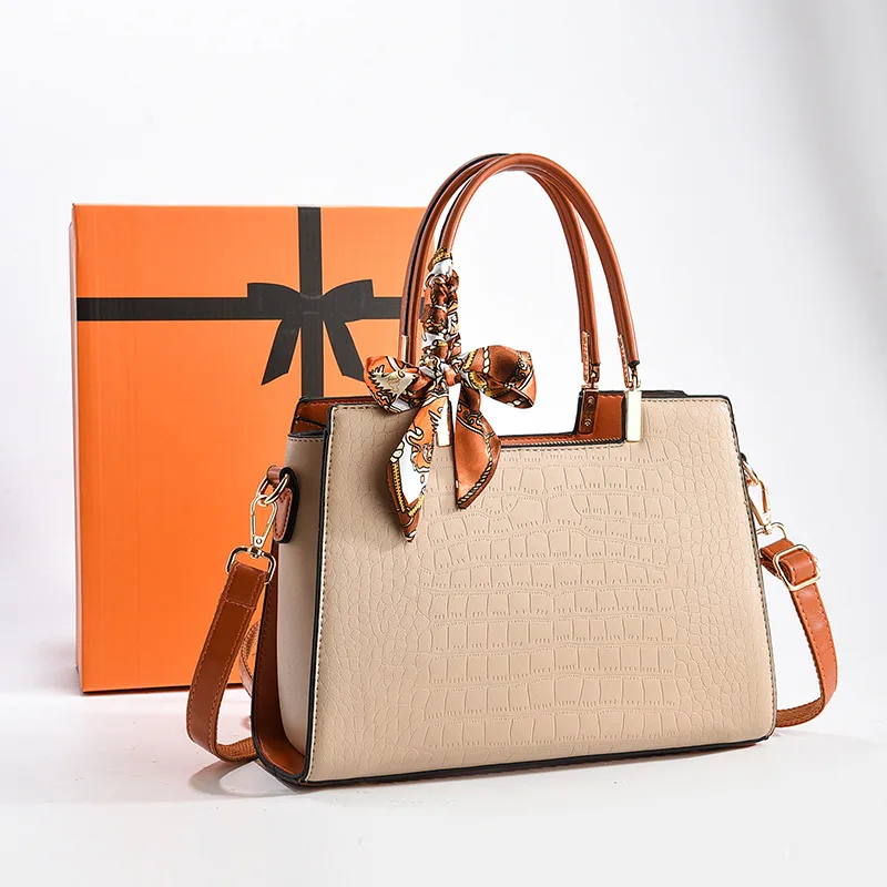 Multicolor Square PU Tote Bag For Women With Single Shoulder Strap