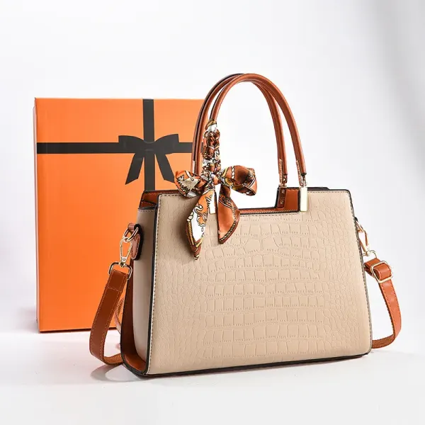Multicolor Square PU Tote Bag For Women With Single Shoulder Strap