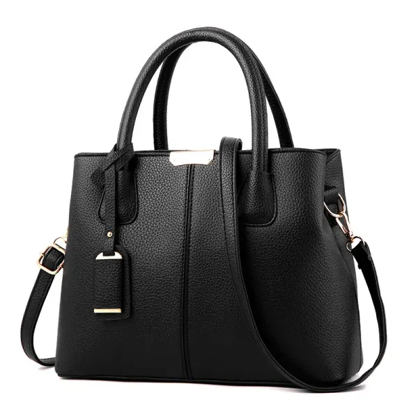 Zipped Vegan Leather Handbag