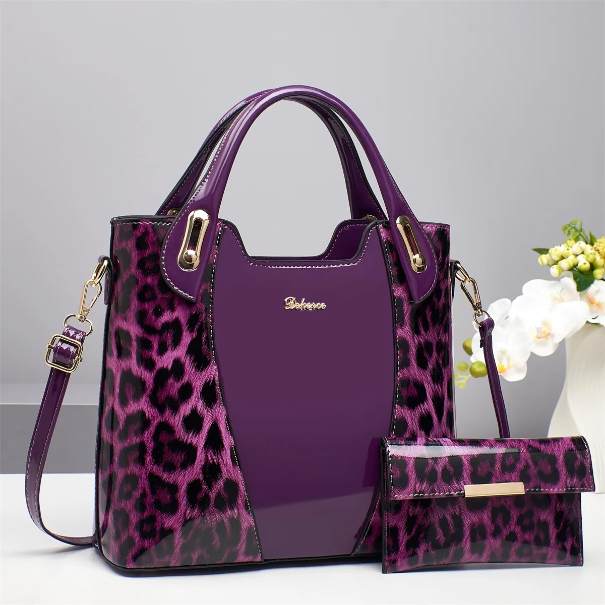 Medium Square PU Bag Set With Zipper Closure Featuring Sewing Thread In Urban Minimalist Style For Women Main image